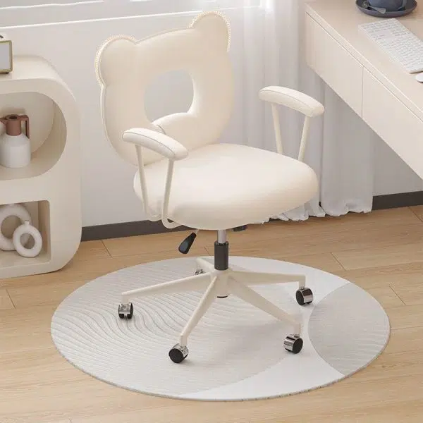 Contemporary Nordic Leather Steel Iron Sponge Bear Square Desk Chair Backrest Armrest Adjustable For Home Office - Image 7