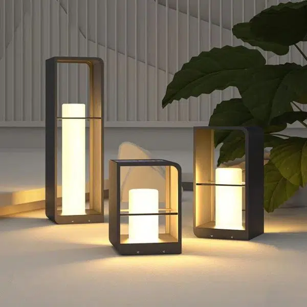 Modern Minimalist Waterproof Solar Stainless Steel Acrylic Cubic LED Landscape Lighting Outdoor Light For Garden - Image 2