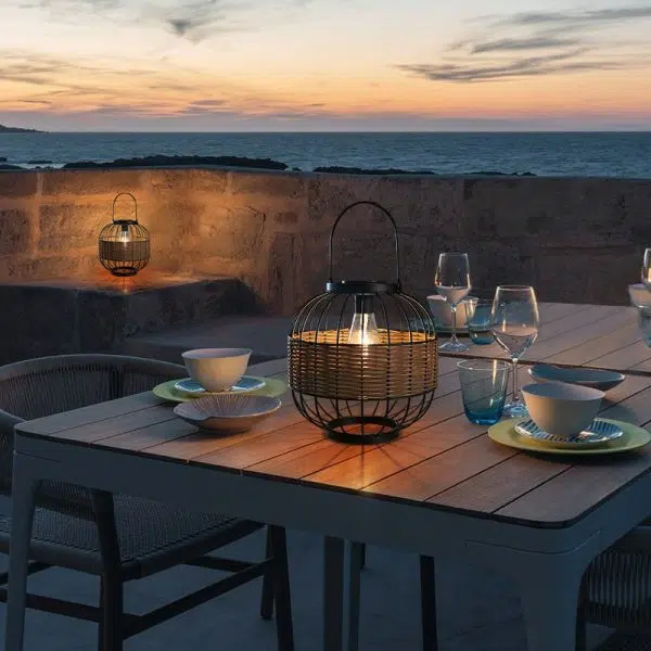 Traditional Vintage Rattan Iron Ball 1-Light Outdoor Light For Garden - Image 6