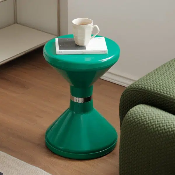 Contemporary Creative Round Plastic Vanity Stool Backless Armless For Living Room - Image 6