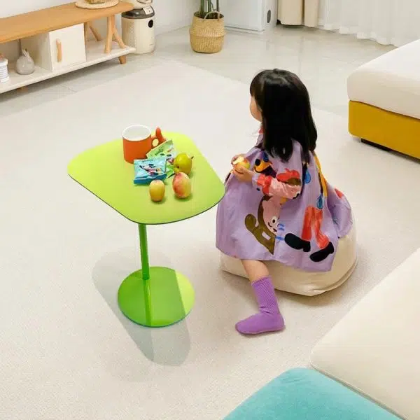 Contemporary Creative Irregular Geometric Round Iron End Table For Living Room - Image 11