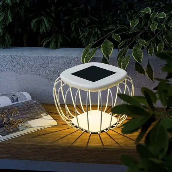 Solar Creative Minimalist PE Cage Decoration LED Outdoor Landscape Light - Image 3