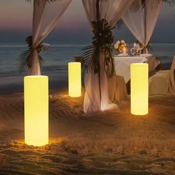 Modern Minimalist Solar Waterproof Cylinder PE LED Outdoor Ground Plug Light For Garden