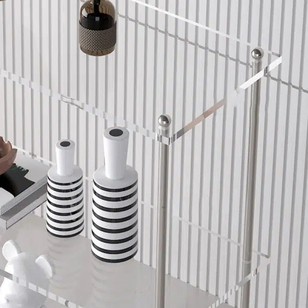 Contemporary Creative Rectangular Acrylic Steel Side Table 2/3-Tier For Living Room - Image 6