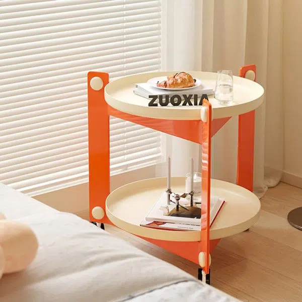 Contemporary Creative Removable Round Acrylic Plastic End Table 2-Tier For Living Room - Image 19