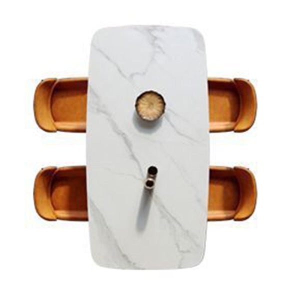 Contemporary Scandinavian Leather Carbon Steel Sponge Square Vein Lines Dining Chair Backrest For Dining Room - Image 17