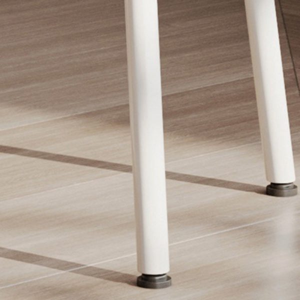 Contemporary Creative Round Upholstered Bow Lambswool Iron Vanity Stool Backrest For Bedroom - Image 9