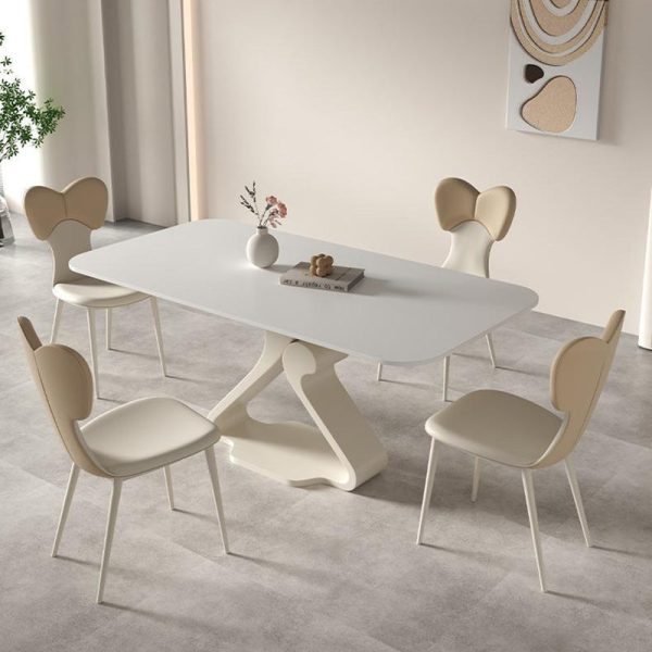 Contemporary Nordic Leather Steel Square Bow Tie Dining Chair Backrest For Dining Room - Image 10