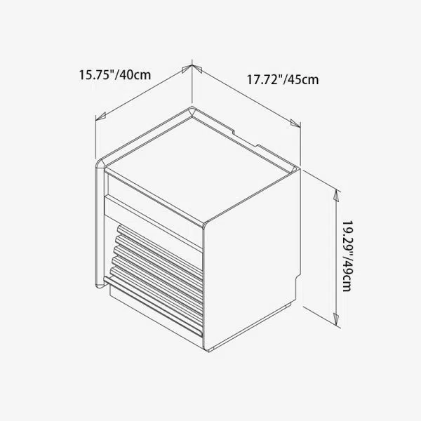 Contemporary Nordic Rectangular Wood Nightstand 2-Drawer For Bedroom - Image 4