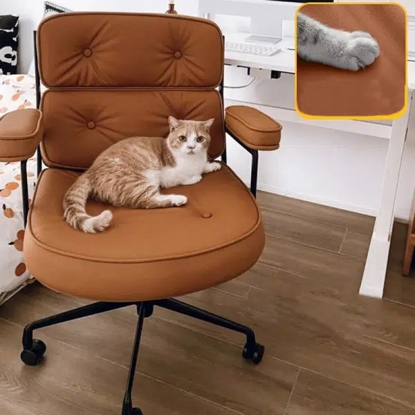 Modern Luxury Square PU Leather High Density Sponge Carbon Steel Desk Chair Backrest Armrest For Home Office - Image 14