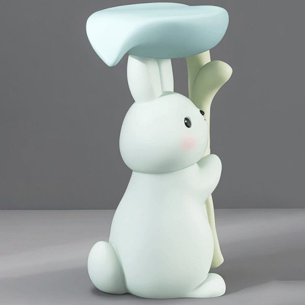 Modern Art Deco Round Rabbit Elephant Bear Fiberglass Resin End Table 1-Tray For Living Room - Image 19