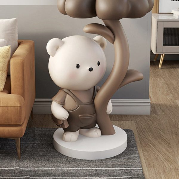 Modern Art Deco Round Rabbit Elephant Bear Fiberglass Resin End Table 1-Tray For Living Room - Image 26