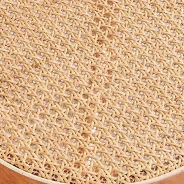 Contemporary Nordic Round Rubberwood Rattan Dining Chair Backrest For Dining Room - Image 6