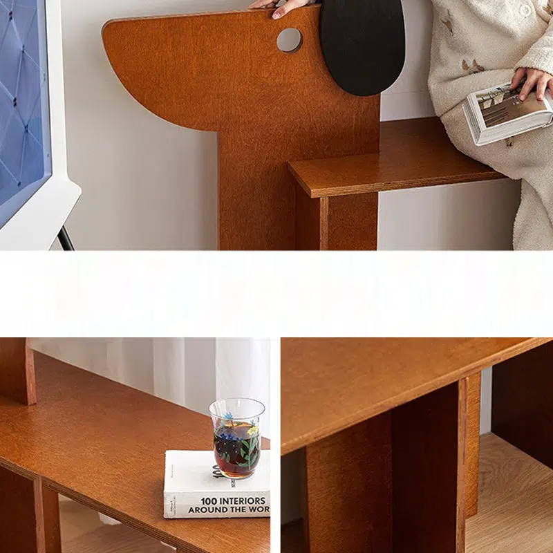 03-054170b4-03f8-4772-b2b8-844314fc52b6.jpg Contemporary Creative Dog Rectangular Wood Chair Backless Armless For Bedroom - Image 5