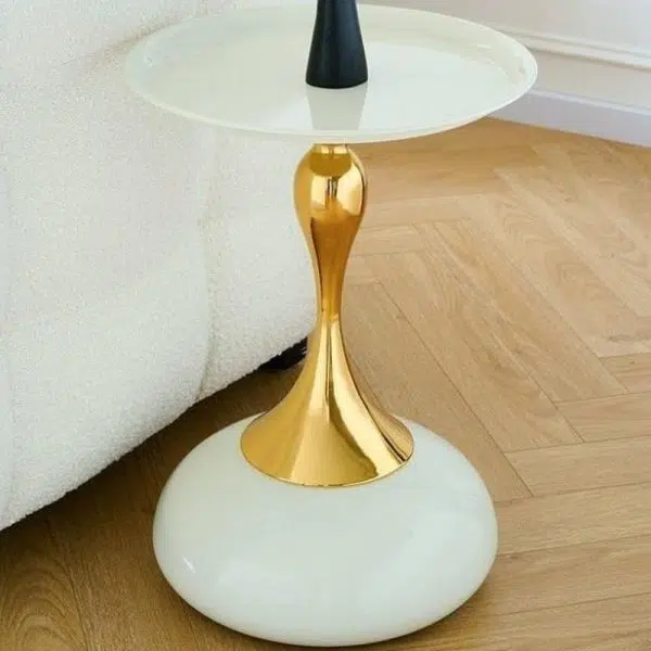 Contemporary Creative Round Steel End Table 1-Tier For Living Room - Image 9