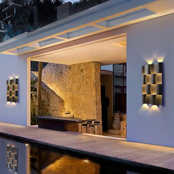 Contemporary Retro Waterproof Aluminum Rectangular LED Wall Sconce Lamp For Outdoor Patio - Image 16