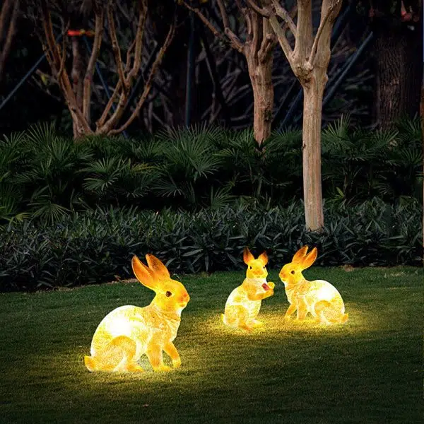 Contemporary Creative Solar Animal Rabbit Squirrel Resin Fiberglass LED Outdoor Landscape Light For Garden - Image 23