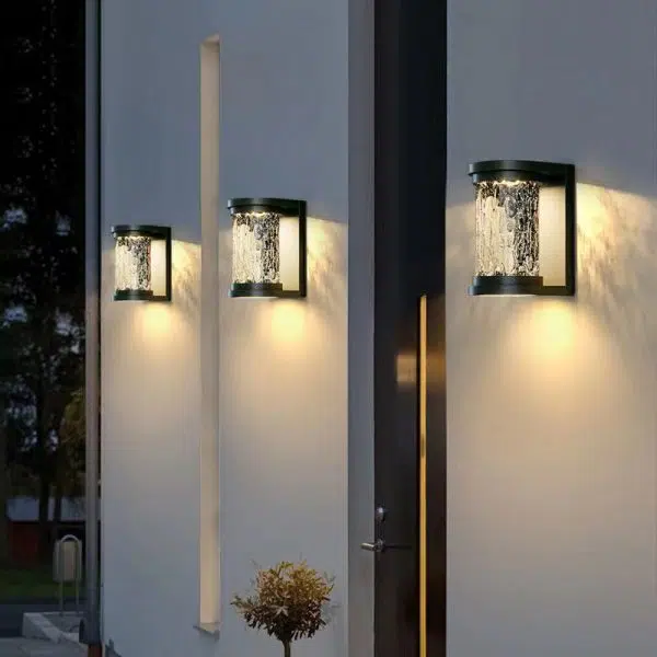 Modern Minimalist Solar Cylinder Stainless Steel Glass LED Outdoor Wall Light For Garden - Image 9