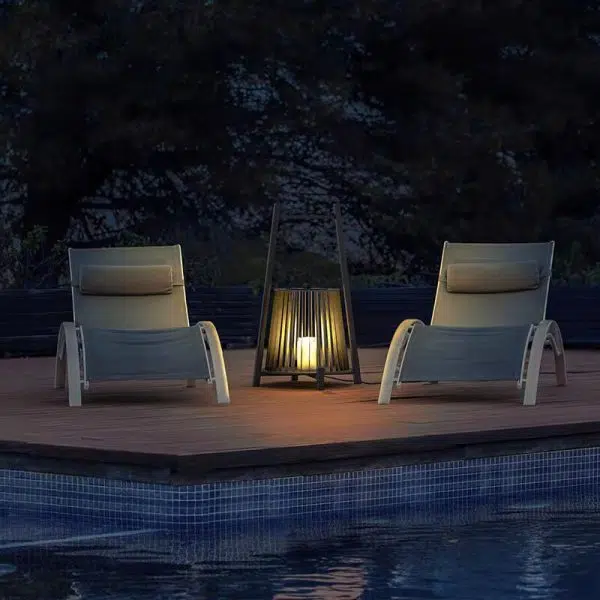 Industrial Outdoor Candle Lantern Stainless Steel LED Patio Landscape Light - Image 2