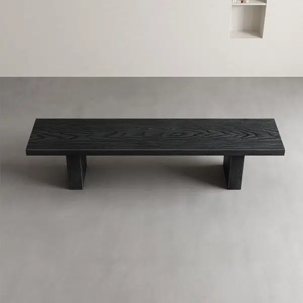 Modern Minimalist Rectangular Solid Wood Bench For Living Room - Image 3