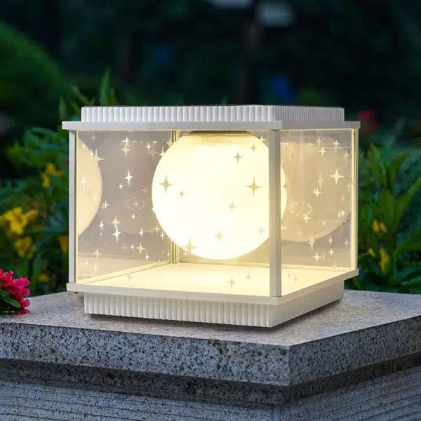 Modern Simplicity Aluminum Alloy Glass Square Ball LED Outdoor Landscape Light For Garden - Image 2