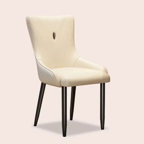 Contemporary Scandinavian Leather Carbon Steel Sponge Latex Square Dining Chair Backrest For Dining Room - Image 22