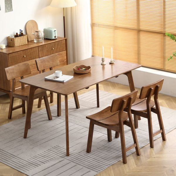 Contemporary Nordic Ash Wood Square Rectangular Dining Chair Backrest For Dining Room - Image 6