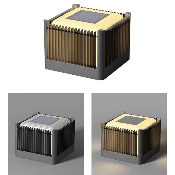 Modern Simplicity Solar Square Cube Stainless Steel Round LED Outdoor Landscape Light For Garden - Image 10