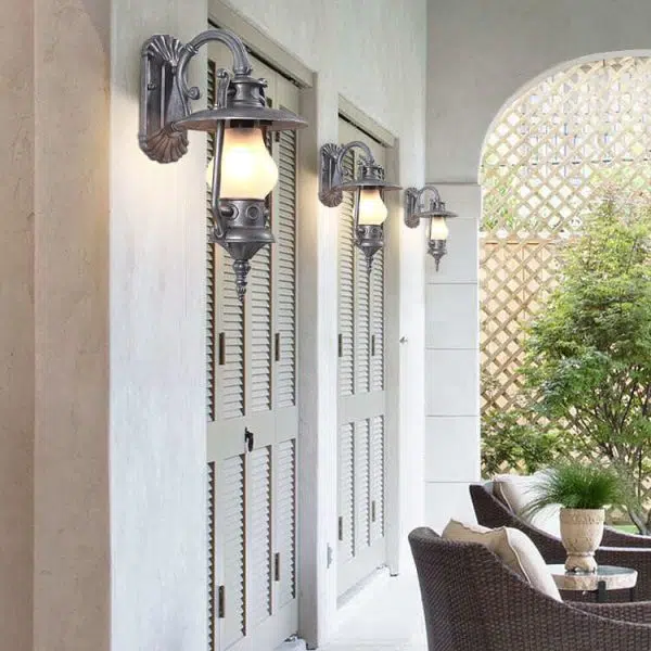 Industrial Retro Aluminum Kerosene Lamp 1-Light Outdoor Waterproof Wall Sconce Lamp - Image 5