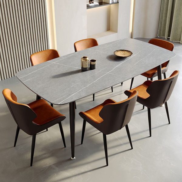 Contemporary Luxury Square PU Leather Upholstered Dining Chair Backrest For Dining Room - Image 10