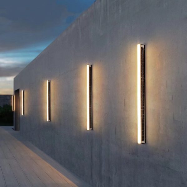 Modern Long Acrylic Solar LED Waterproof Outdoor Garden Wall Light - Image 7