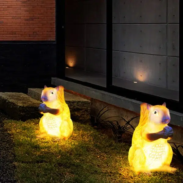 Contemporary Creative Solar Animal Rabbit Squirrel Resin Fiberglass LED Outdoor Landscape Light For Garden - Image 16