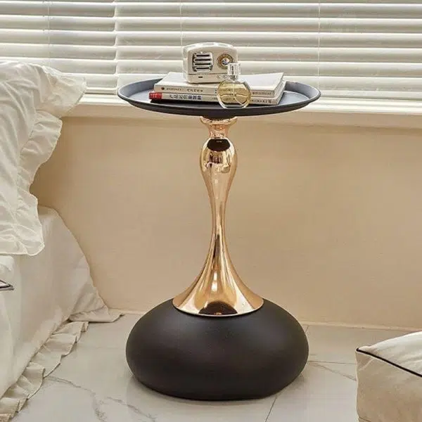 Contemporary Creative Round Steel End Table 1-Tier For Living Room - Image 10
