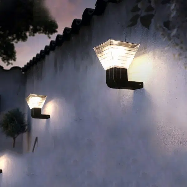 Modern Square Black Aluminum Plastic Solar LED Outdoor Wall Light - Image 15