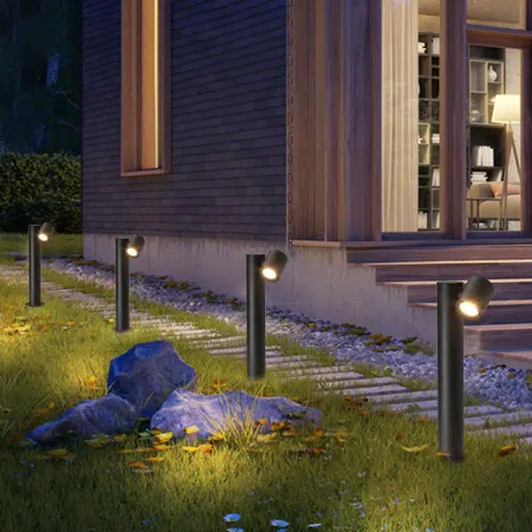 Modern Minimalist Rotatable Cylinder Round Tempered Glass Aluminum LED Outdoor Ground Light For Garden - Image 10