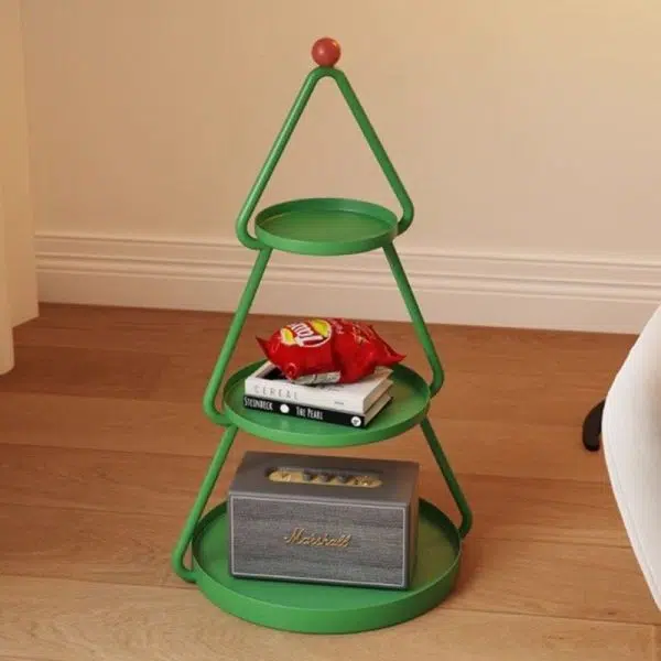 Contemporary Creative Round Iron End Table 3-Tier For Living Room - Image 14