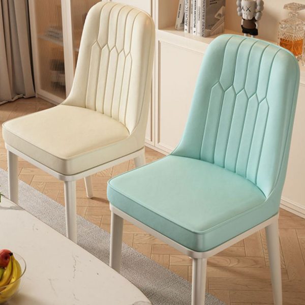 Contemporary Luxury Square PU Leather Upholstered Dining Chair Backrest For Dining Room - Image 10