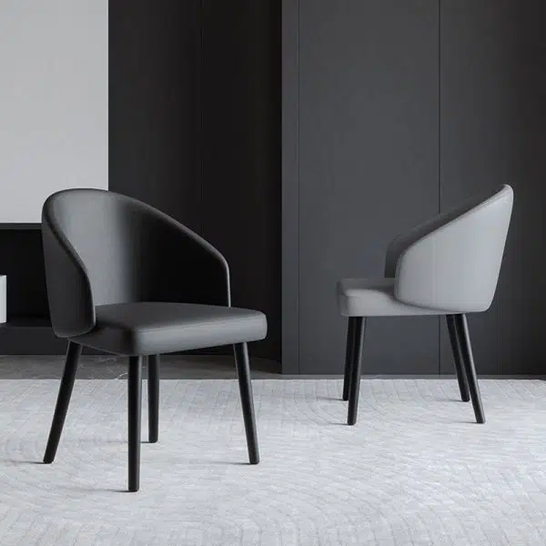 Contemporary Nordic Trapezoid Cushion Saddle Leather Ash Wood Dining Chair Backrest For Dining Room - Image 11