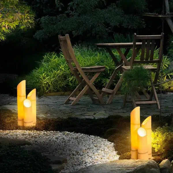 Contemporary Creative Waterproof Solar Resin Bamboo LED Landscape Lighting Outdoor Light For Garden - Image 9