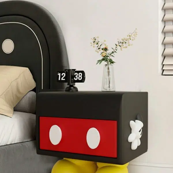 Contemporary Creative Resin Mickey Shape Cubic End Table Drawer For Living Room - Image 6