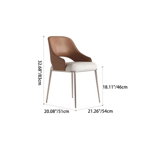 Contemporary Luxury Microfiber Leather Upholstered Carbon Steel Dining Chair Backrest For Dining Room - Image 4