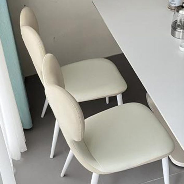 Contemporary Nordic Leather Steel Square Bow Tie Dining Chair Backrest For Dining Room - Image 14