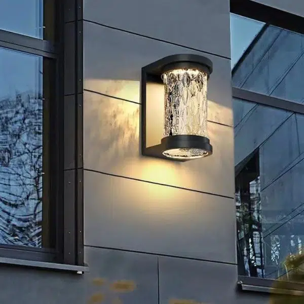 Modern Minimalist Solar Cylinder Stainless Steel Glass LED Outdoor Wall Light For Garden - Image 11