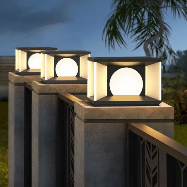 Simple Patio Solar Post Head Light Square LED Outdoor Landscape Light - Image 2