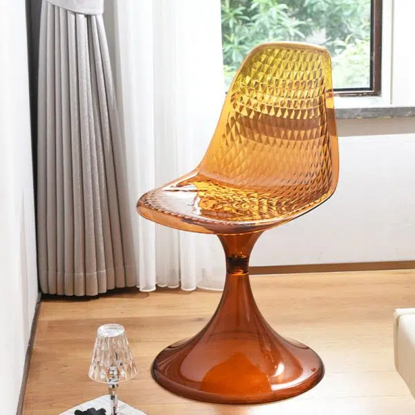 Contemporary Nordic Acrylic Plastics Arc Design Dining Chair Backrest For Dining Room - Image 4