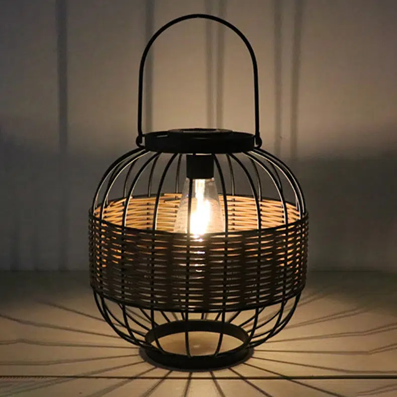 03-9442b259-b950-48cd-886e-3bd99fc973bd.jpg Traditional Vintage Rattan Iron Ball 1-Light Outdoor Light For Garden - Image 1