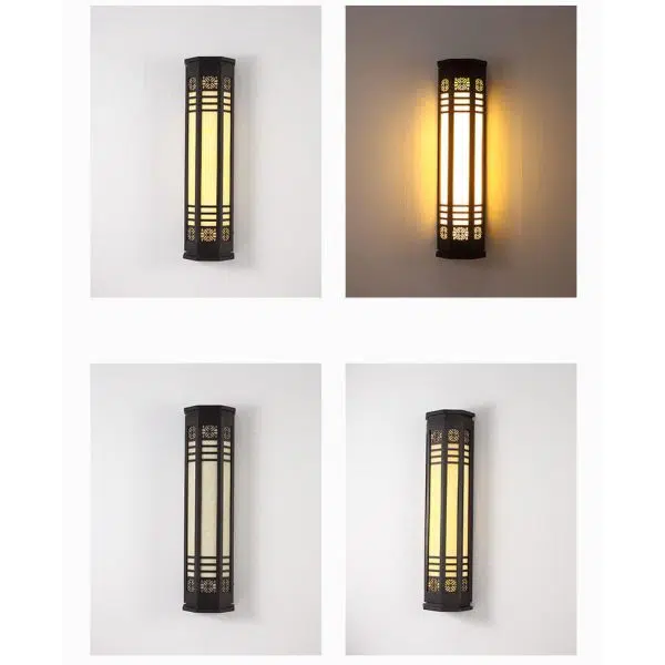 Modern Classical Cylindrical Stainless Steel Imitation Marble Waterproof Outdoor LED Wall Sconce Lamp - Image 6