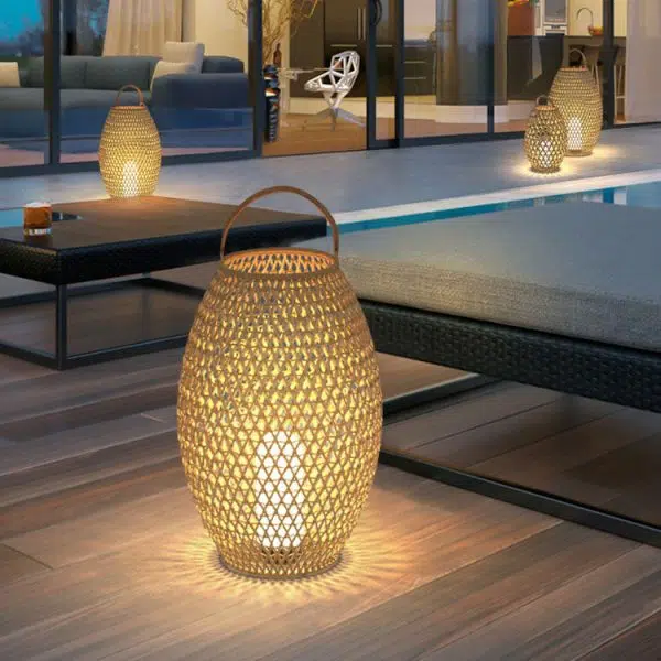 Outdoor Bamboo Weaving Portable Waterproof 1-Light Garden Landscape Light - Image 18