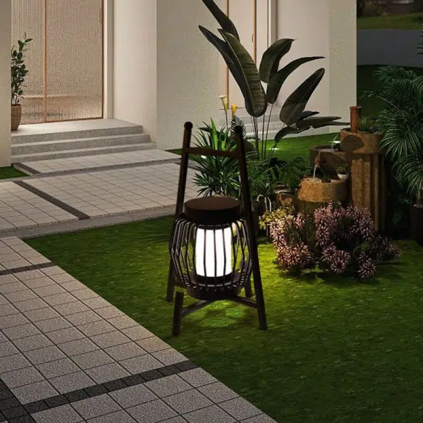 Solar Modern Simple Stainless Steel Cage LED Outdoor Landscape Light - Image 4