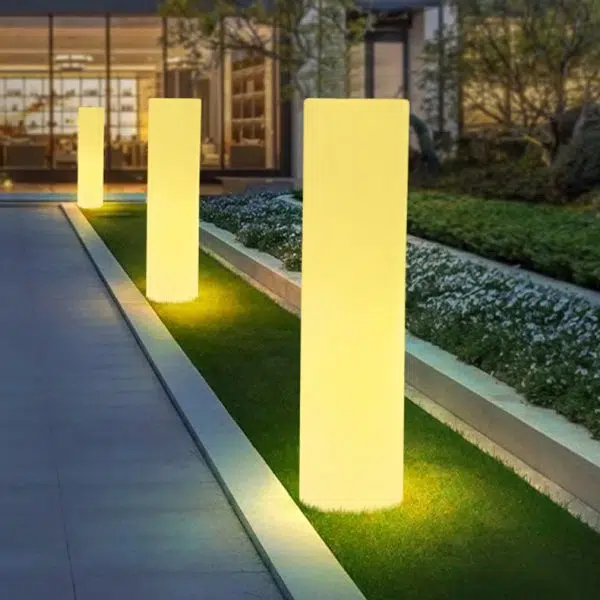 Modern Minimalist Solar Waterproof Cylinder PE LED Outdoor Ground Plug Light For Garden - Image 18